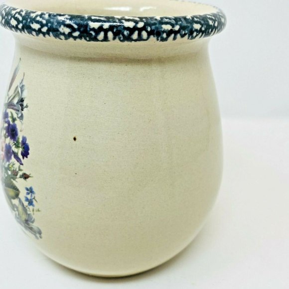 Cottagecore Casey Pottery Crock Floral Design Jar - Picture 3 of 6